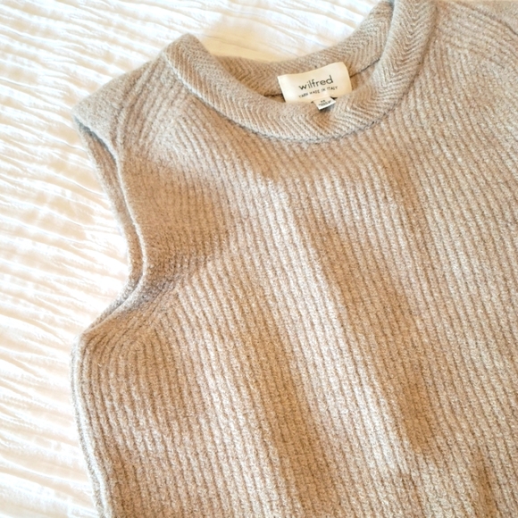Aritzia Wilfred Tan Wool Sweater Vest - Picture 2 of 7